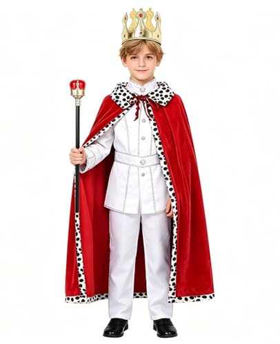 Disfraz de Rey para Niños con Capa 90cm Azul