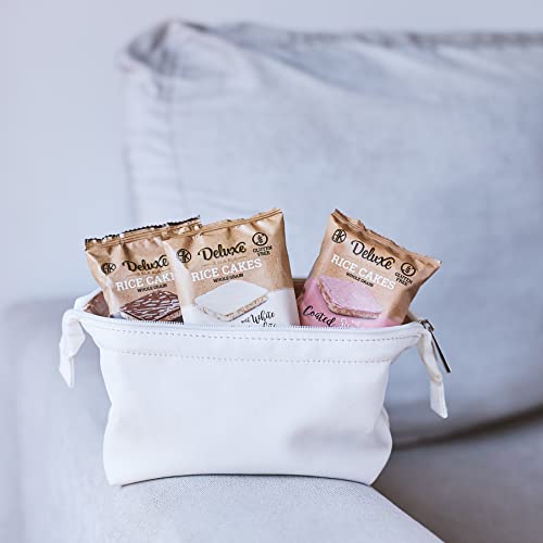 Deluxe & Bla Bla 12 Pack Rice Cake Whole Grain, Natural & Healthy Snack Gluten Free, Kosher Certificate & Low Calorie, Coated With White Chocolate 19 Gr #TOP5