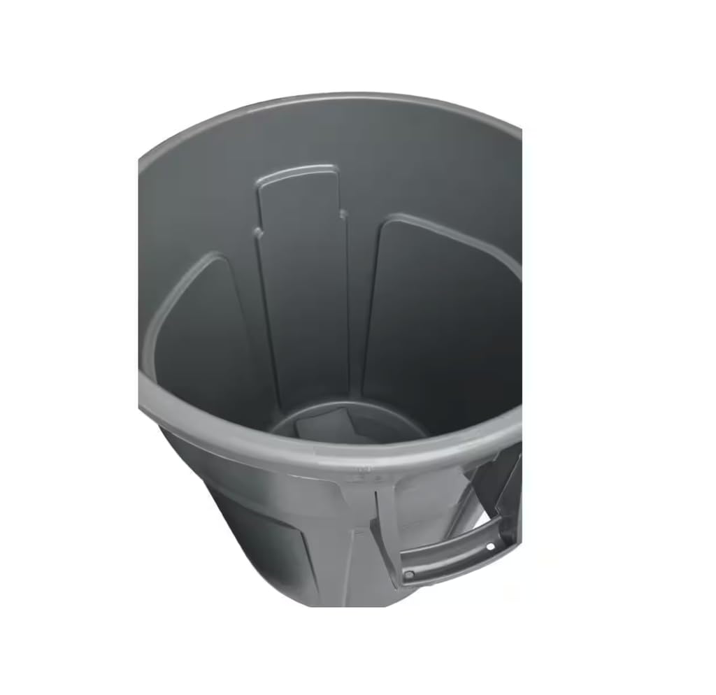 44 Gallon Grey Round Vented Trash Can DA84086