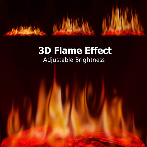 TRUSTECH Electric Fireplace Heater - 1500W / 750W Infrared Fireplace Heaters for Indoor Use Electric with 3D Flame Effect, Adjustable Flame Brightness, Large Size Room Fireplace Space Heater Stove