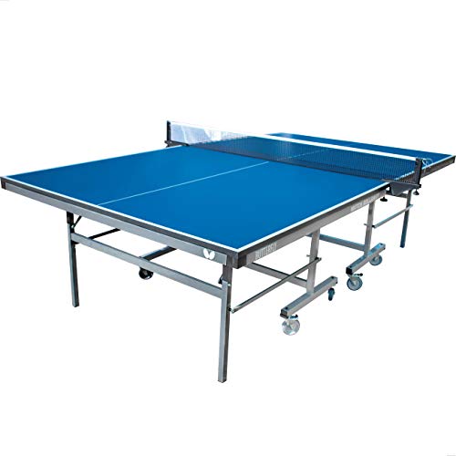 Butterfly Match 22 Rollaway Table Tennis Table Table Tennis Table | 22mm Top Ping Pong Table | Sturdy Ping Pong Table for Schools and Rec Centers | Sturdy Table Built for Easy Transport, Blue