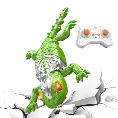 CGACCSD Juguete De Gecko Trepador,Ojos LED Con Rotación De 360 Grados - Coche De Control Remoto Camaleón Trepador De Pared,Para Cumpleaños Navidad Chicos Y Chicas Preescolares Estudiantes Adolescentes