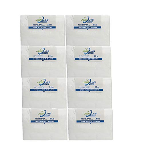 Jebblas Baby Wipe Refills Dry Baby Wipes Cleaning Cloth Super Gentle and Absorbent for Baby, Facial, Cleaning 50 Count Each Package,8 Pack