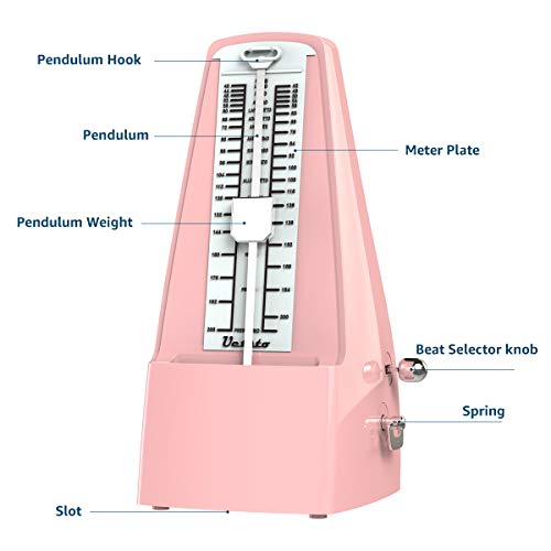 Mechanical Metronome Loud Sound Piano Drum Violin Guitar Saxophone Pink #TOP3