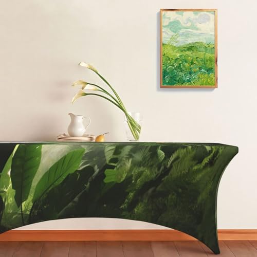 Nappe rectangulaire 1m80 forêt tropicale élasthanne extensible et lavable - 8