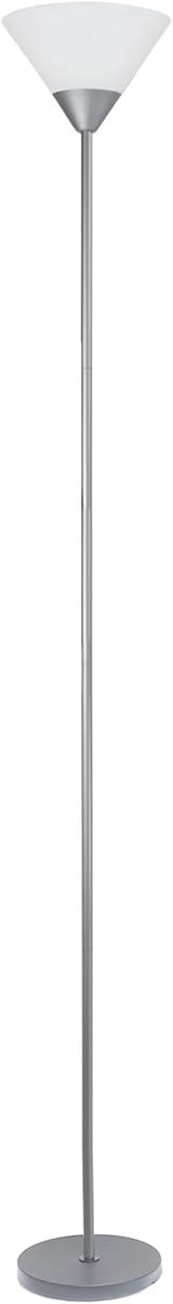 Simple Designs LF1011-SLV 1 Light Torchiere Stick Floor Lamp, Silver