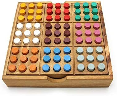 Kubiya Games | Colored Sudoku - Wooden Sudoku Board Game Set, Coding Puzzle, Logic Game, Coding Game for, Gift for mom, Challenge Puzzle, Table Game, Full Sudoku Set