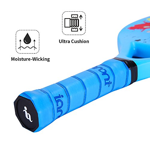 Ianoni Beach Tennis Racket Carbon Paddle Fiber Grit Face With Eva Memory Foam Core Beach Tennis Raquet (Blue) #TOP3