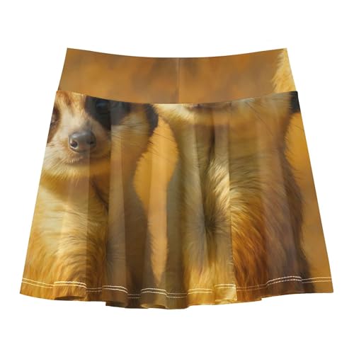 Girls Skorts Athletic Shorts Cute Meerkats Tennis Skirts Toddler Pink Cute Cheer Skirt 3t2