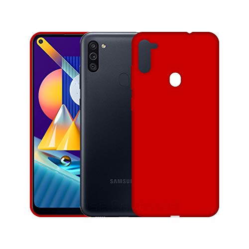 Image of Case Creation Luxurious OG Series for Samsung M11 Case Cover,Anti-Dirty Slim Case Frosted Matte Cute Candy TPU Raised Bezel (Splash of Color) Back Cover for Samsung Galaxy M11 - Glamour Red