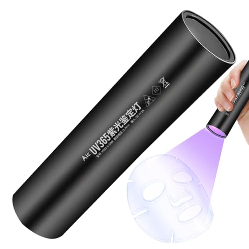 充電式 UV 懐中電灯 - 365nm 蛍光 LED ライト |偽造紙幣、ペットの汚れ、農産物検査用の紫外線テスター、家庭用および旅行用のポータブル多目的UV検出のある使用: アルミニウム合金で作ツール