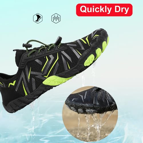 Image of Beach Water Shoes for Women Men Quick Dry Non-Slip Wide Toe Hike Barefoot Footwear for Beach Pool Aqua Swim Surf Walk