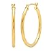 Amanda Rose Collection 14K Yellow Gold Classic Round Tube Hoop Earrings for Women 1 inch Diameter
