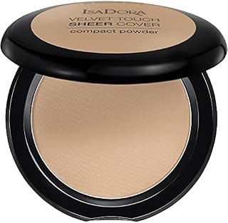 IsaDora Pressed Powder Velvet Touch  Sheer Cover Translucent Face Powder Compact Matte Silky Smooth Shine Control Setting Powder  Medium Natural Coverage for Warm Skin Tones 45 Neutral Beige