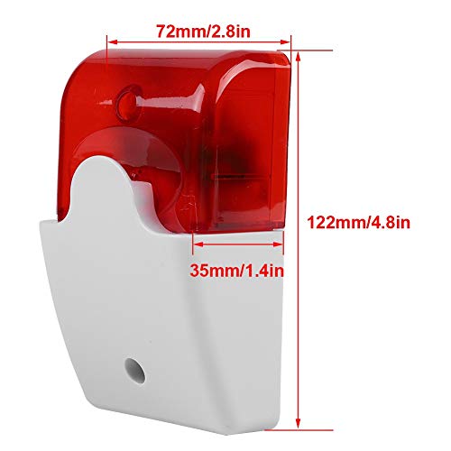 Image secondaire de Vbestlife Sirène stroboscopique Filaire 12 V avec lumière Rouge