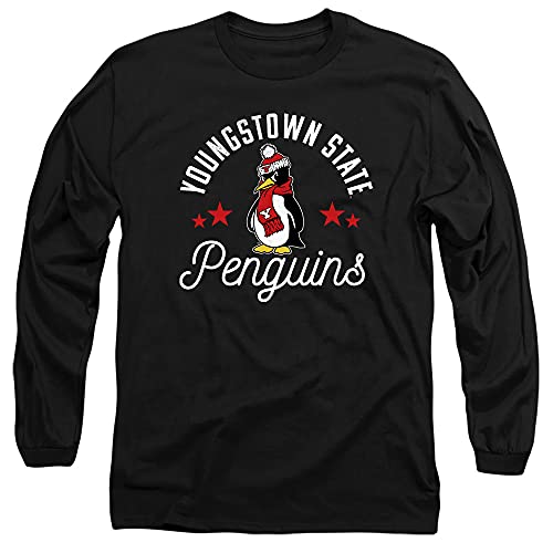 Youngstown State University Official Penguins Unisex Adult Long-Sleeve T Shirt,Black, Large