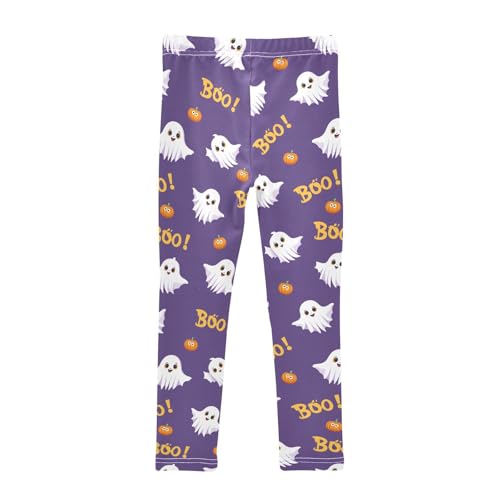 Funny Ghost Pumpkin Boo Girls Leggings Soft Stretch Workout Yoga Dance Pants for Kids Casual Tights2