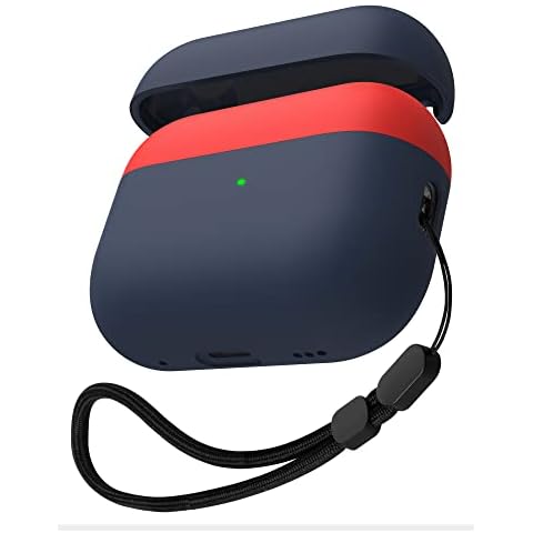 Auyuiiy Airpods Pro 2nd Generation Case,Triple Layer Protective Shock-Absorbing Liquid Silicone and PC Hybrid Case for AirPods Pro 2 Case (Red/Midnightblue) Cover