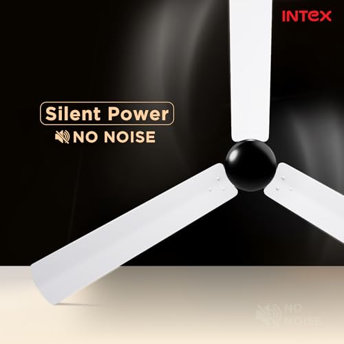 Image of Intex Dynojet 1200mm BLDC Ceiling Fan with Remote, 350 RPM High Speed, 220 CMM Air Delivery, Energy Saving Eco Mode, Timer, Silent Operation, Premium Finish Ceiling Fan (Matte White)
