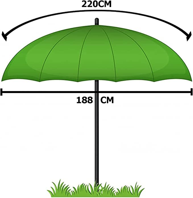 PHOENIX 91309 Parapluie de pêche Ø220 cm tente de pêche avec cape, piquets de sol, protège de la pluie, du vent, du froid, et des UV, pour 3 hommes et équipement+ valise GRATUITE