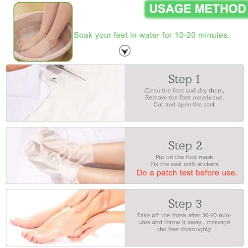 5 pares de máscaras para pies, mascarilla nutritiva para eliminar callos y piel muerta, antienvejecimiento, exfoliante para pies, calcetines, exfoliante para pies y spa, para mujeres y hombres, estilo - imagen 7