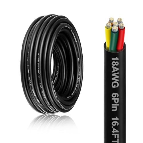 18 Gauge 6 Conductor Electrical Wire, 16.4FT 18AWG PVC Thermostat Wire, Low Voltage Landscape Wire, Flexible Cord for LED Lighting Strips Automotive Garden Bell Speaker by LEDLampsWorld - Used condition - US$16.54