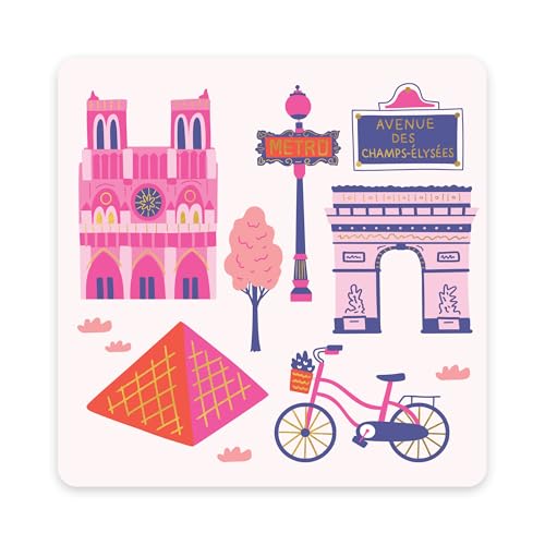 Image of Studio Oh! Rues de Paris Blank Note Card Set with Envelopes and Stickers 12 Pack Assorted Greeting Cards, 260 GSM Textured Paper Stationery for Thank You Cards, Birthday Cards, Gift Card Envelopes