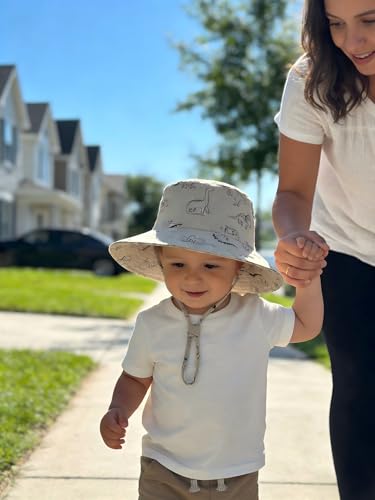 Image of Baby Sun Hat UPF 50+ Sun Protective Toddler Bucket Hat Summer Kids Beach Hats Wide Brim Outdoor Play Hat for Boys Girls