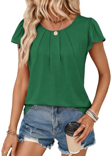 OFEEFAN St Patricks Day Shirt Women Oversized T Shirts Short Sleeve Summer Tops Fashion Clothing Green Festival Outfits L