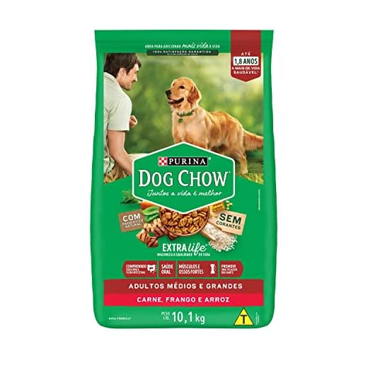 Purina Dog Chow Nestlé Purina Dog Chow Extralife Adultos Médios E Grandes Carne Frango E Arroz 10 1Kg