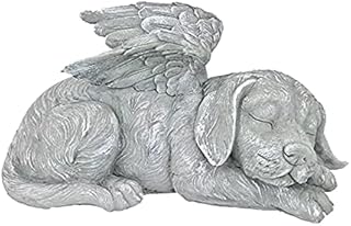 NA Dog Angel Wings Ornament Dog Angel Statue Mini Animal Statu for Garden Tombstones or Lawn Decoration