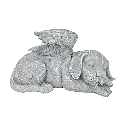 YILUXIANGYANG Dog Angel Wings Ornament Dog Angel Statue Mini Animal Statu for Garden Tombstones or Lawn Decoration