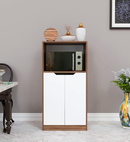 Image of SPYDER CRAFT Magento Multipurpose Floor Standing Cabinets with Microwave Storage Engineered Wood Kitchen Cabinet (Asian)