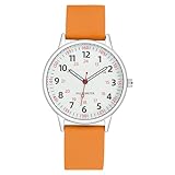 IBSO Women Watch for Nurse Easy to Read Dial Wristwatches Silicone Band Water Resistant Watches Second Hand and 24 Hour (0027 Orange)