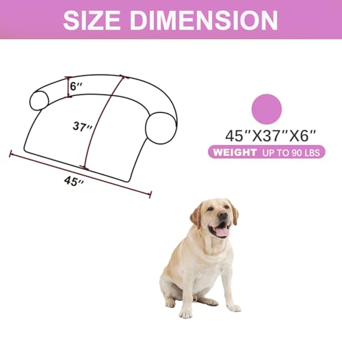Image of Luxurious Calming Dogs /Cats Bed Mats, Dog Pad Washable Removable Couch Cover, Plush Long Fur Mat for Pets, Waterproof Lining, Perfect for Small, Medium and Large Dogs and Cats (Pink, 45 inchx37 inch)