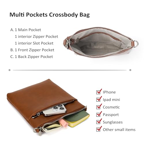 Image of befen Genuine Leather Crossbody Purses for Women Travel Cross Body Bags Lightweight with Adjustable Shoulder Strap