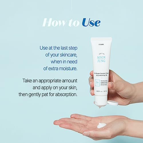 Etude House Soonjung 2X Barrier Intense Cream Set | 2X Barrier Intensive Cream 2.02Fl.oz + Ph 5.5 Relief Toner 0.85 Fl.oz. + Foam Cleanser 0.68 Fl.oz. | Oil And Water Balance Skin Care Moisturizing Cream #TOP6