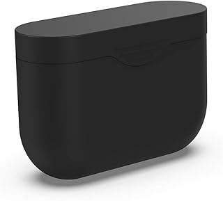 LOKEKE Soft Silicone Protective Case Cover Shell for Sony WF-1000XM3 Truly Wireless Noise Cancelling Headphones Charger Case(Silicone Black)