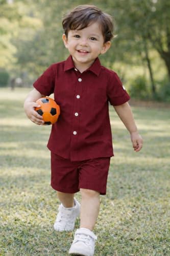 Image of Boys Shirt & Shorts Co-ord Set Kids Regular Wear Clothes Outfit