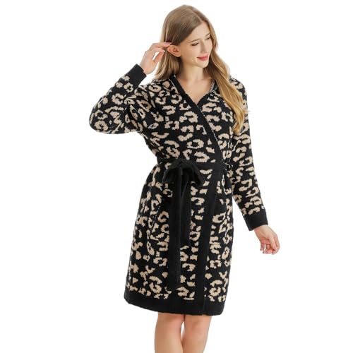 Image of bearberry Plush Hooded Bath Robe Women's Loungewear Sleep Robe Indoor Outfit