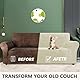 YSTELLAA Samt Sofa Überzug 3 Sitzer, Stretch Sofabezug, Sofaschoner rutschfest, Elastischer Couch Überzug, Sofa Cover Mit Armlehnen, Couchüberzüge Sofaschutz Katze, Beige