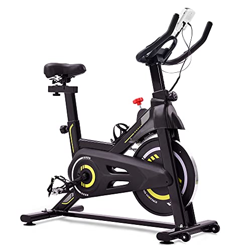 Hometrainer Fahrrad, Leises Heimtrainer mit Verstellbare Magnetischem, Indoor Cycling Spinning Bike, Premium Fitnesstudios Fitnessbike Heimtraining bis 150kg Crosstrainer für Zuhause,Sportler,Senioren Cover