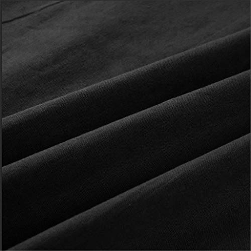 Esquirla Womens 3/4 Manga Blusa V Pescoço Oversize Casual Blusa Camisa Topos Preto S - S