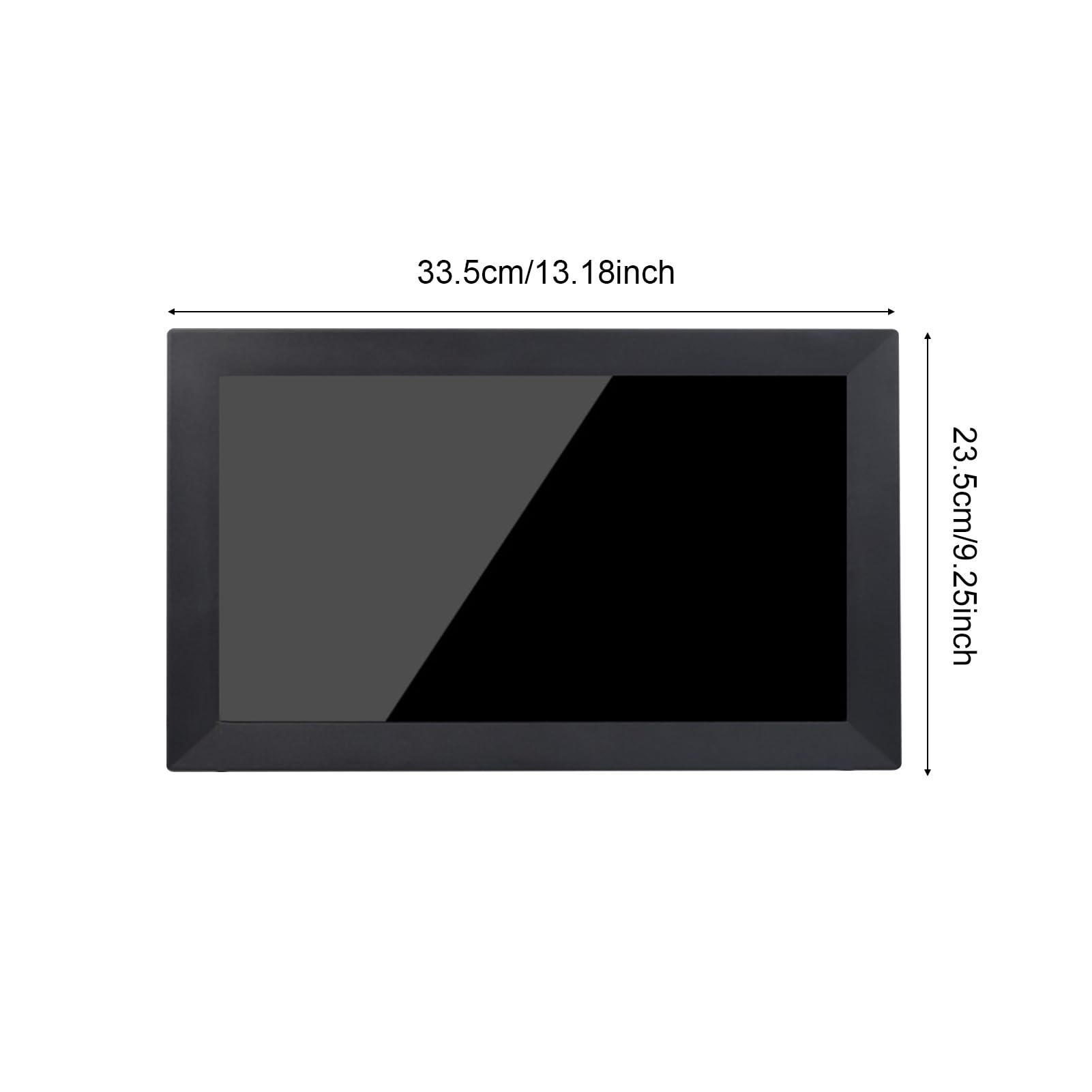Sxhlseller Cornice Digitale WiFi da 13,3 Pollici, Cornice per Foto Intelligente Touchscreen con APP di Condivisione Rotazione Automatica Presentazione Sveglia Display Meteo, per Arredamento (BLACK)