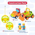 PREXTEX Voiture de télécommande (2 Paquet) Jouets pour enfants 3 Garçons de l'année & Filles - Camion et tracteur RC Voitures pour les jeunes enfants - Anniversaire pour 2-3 ans et plus