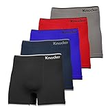 Men's Nylon Stretchable Boxer Underwear 5-Pcs Set, One Size, Asst