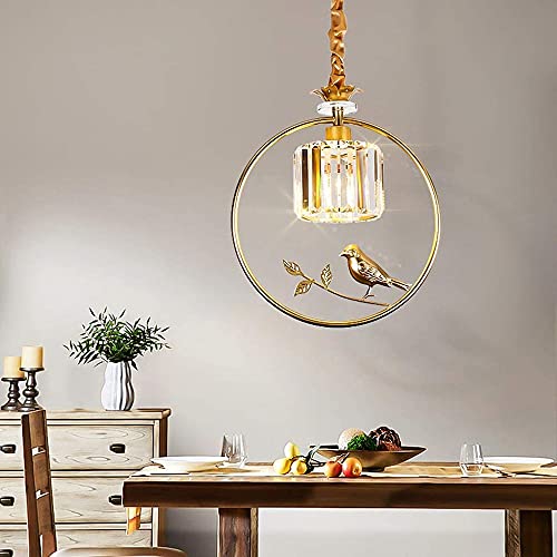 Ksovv Lampadario Di Cristallo Europeo Moderno Lampadario Creativo A Sospensione Con Uccellino Piccolo LED Soggiorno Sala Da Pranzo Cucina Cafe Plafoniera