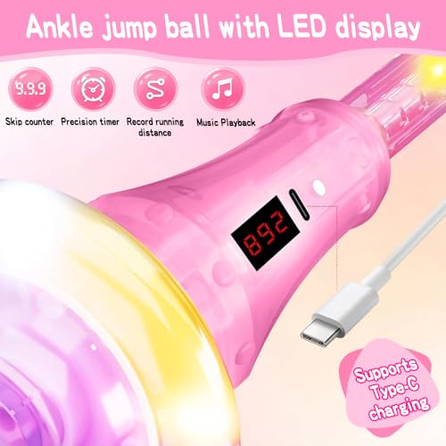 Swing Wheel mit Lichtrad, Springring Fußkreisel mit Zähler, Skip it, Fusskreisel mit Bluetooth Lautsprecher, Hüpfkreisel, Blinkender Springring Als Geschenk für Alle Altersgruppen Geeignet