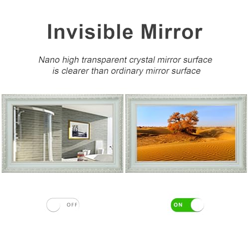 Image of Soulaca 22 inch webOS Smart Mirror TV with White Frame Decoration Smart Gallery | Smart webOS System, Vanishing Mirror Technology,Decorative White Frame Design, Built-in WiFi & Bluetooth