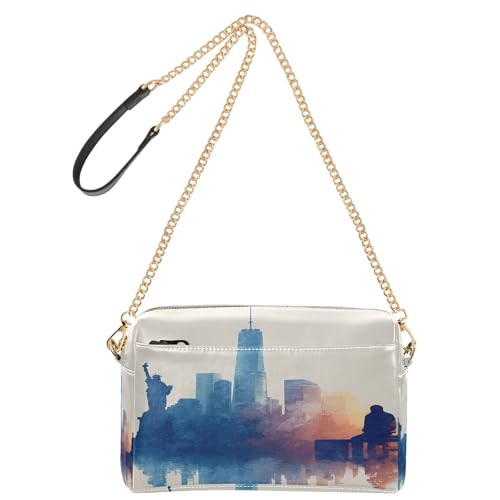 New York City Crossbody Bags for Women Leather Purses Small Shoulder Handbags